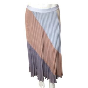 WD NY Colorblock Accordian Pleated Midi Skirt EUC size medium